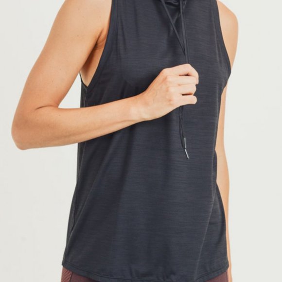 Heather Hoodie Muscle Active Tank - Picture 3 of 9